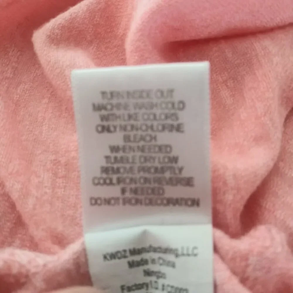 Beautees girl's size L pink and gray long sleeve blouse